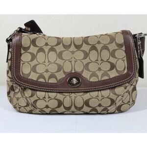 Coach #11014 Chelsea Khaki Brown Signature Braided Bag Shoulder